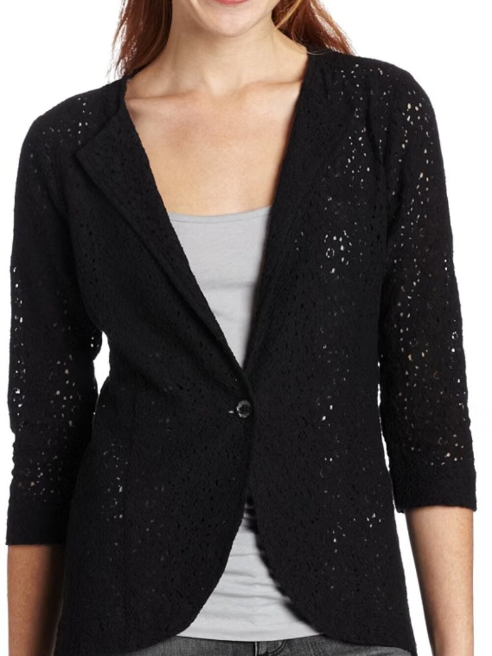 LIKE NEW! Vintage Volcom "Frochickie" Black Open Lace Jacket Size XS
